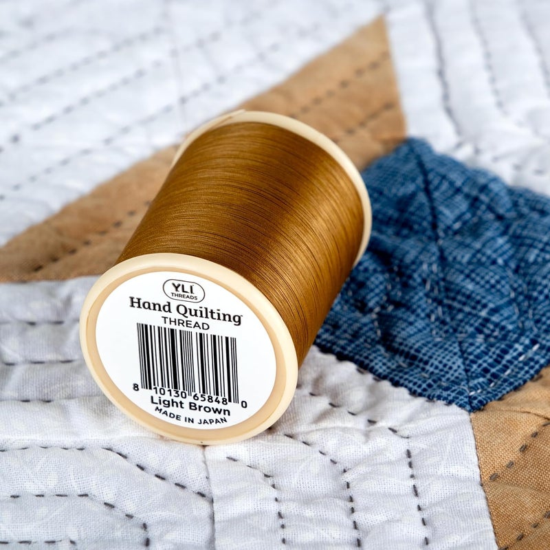YLI Threads YLI Hand Quilting Thread - 100% Egyptian Cotton, Glazed, Strong & Tangle-Free, 500 yd. Spool - Light Brown - Image 2